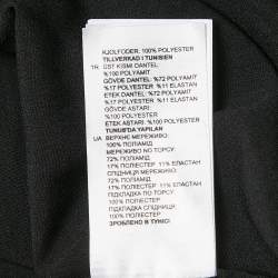 Pre Owned Sandro Black/White Lace Mini Dress S