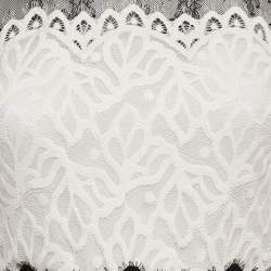 Pre Owned Sandro Black/White Lace Mini Dress S