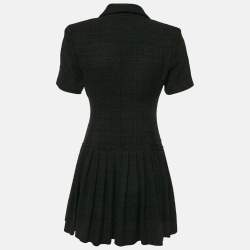 Sandro Black Tweed Double Breasted Mini Dress M
