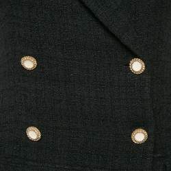 Sandro Black Tweed Double Breasted Mini Dress M