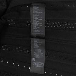 Pre Owned Sandro Black/Cream Stretch Knit Long Dress S