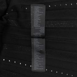 Pre Owned Sandro Black/Cream Stretch Knit Long Dress S