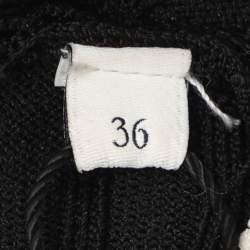 Pre Owned Sandro Black/Cream Stretch Knit Long Dress S