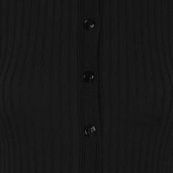 Pre Owned Sandro Black/Cream Stretch Knit Long Dress S