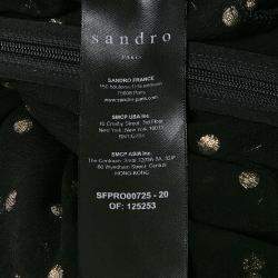 Pre Owned Sandro Black Loona Polka Dots Fil-coupe Chiffon Midi Dress XS