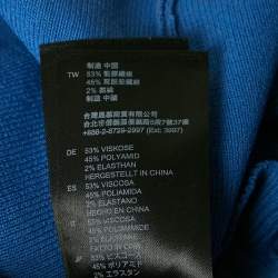 Pre Owned Sandro Blue Stretch Knit Eyelet Quincy Top S