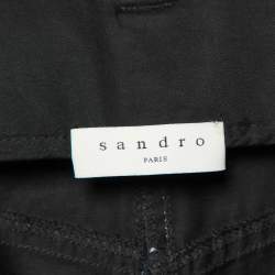 Pre Owned Sandro Black Cotton Gatiene Tapered Trousers S