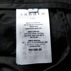 Pre Owned Sandro Black Cotton Gatiene Tapered Trousers S