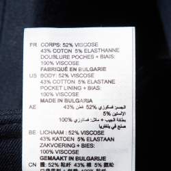 Sandro Navy Blue Cotton Blend Straight Fit Cropped Trousers S