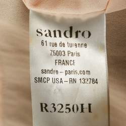 Pre Owned Sandro Black Lace Sheer Pleated Mini Dress S