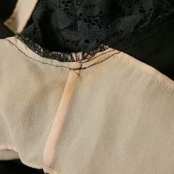 Pre Owned Sandro Black Lace Sheer Pleated Mini Dress S