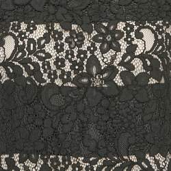 Pre Owned Sandro Black Lace Sheer Pleated Mini Dress S