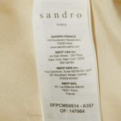 Sandro Cream Silk Ruffled Button Front Blouse M