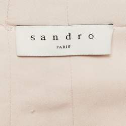 Pre Owned Sandro Pink Lace Sleeveless Midi Dress S