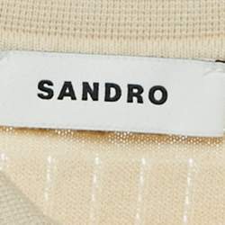 Sandro Beige Patterned Knit Button Front Cardigan XS