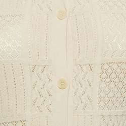 Sandro Beige Patterned Knit Button Front Cardigan XS