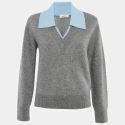 Sandro Grey Wool Double-Neck Jumper S