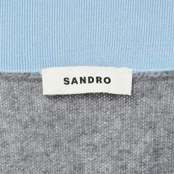 Sandro Grey Wool Double-Neck Jumper S