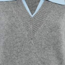 Sandro Grey Wool Double-Neck Jumper S