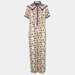 Sandro Cream Floral Print Crepe Button Front Jumpsuit L