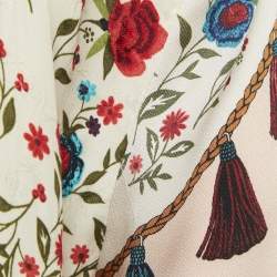 Sandro Cream Floral Print Crepe Button Front Jumpsuit L