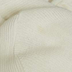 Sandro Off-White Rib Knit Cotton Blend Button Front Midi Dress M