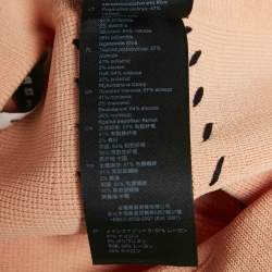 Pre Owned Sandro Peach Contrast Stitch Stretch Knit Eglantine Skirt and Cardigan Set S/M