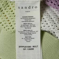 Sandro Multicolor Stripe Viscose Mesh Top S