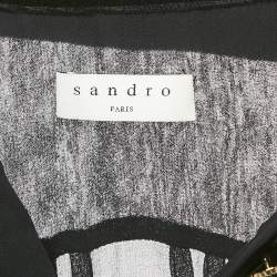 Sandro Black Lace and Crepe Short Dress L