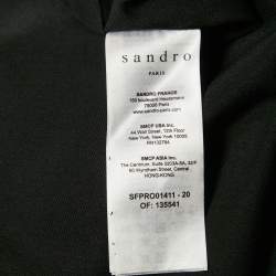 Sandro Black Lace and Crepe Short Dress L
