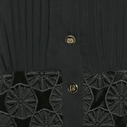Sandro Black Lace and Crepe Short Dress L