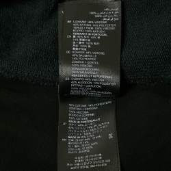 Pre Owned Sandro Black Knit and Satin Waist Tie-Up Detail Top M