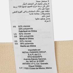 Pre Owned Sandro Cream Pointelle Knit Flared Pants L