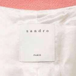 Pre Owned Sandro Pink Felt Double Breasted Pea Coat S