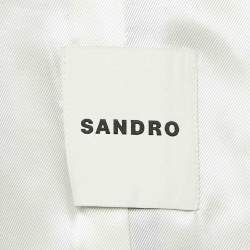 Sandro Blue Tweed Double Breasted Blazer M