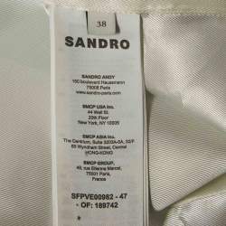 Sandro Blue Tweed Double Breasted Blazer M