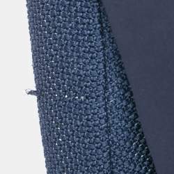 Sandro Navy Blue Crepe Zip-Up Contrast Trim Jacket L