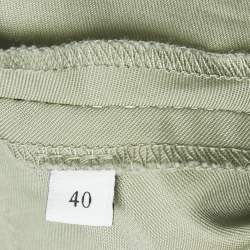 Sandro Green Gabardine Cotton Button Front Coat L