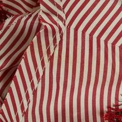 Sandro Red Stripe Cotton Lace Trimmed Top S