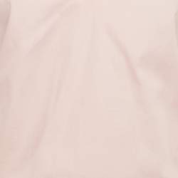 Pre Owned Sandro Pink Cotton Ruffled V-Neck Top S