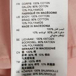 Pre Owned Sandro Pink Cotton Ruffled V-Neck Top S