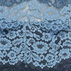 Pre Owned Sandro Blue Floral Lace Top and Skirt Set M/S