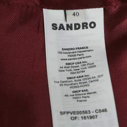 Sandro Multicolor Houndstooth Single Breasted Blazer L