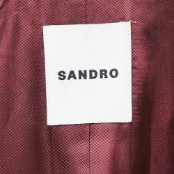 Sandro Multicolor Houndstooth Single Breasted Blazer L