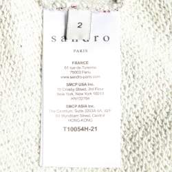 Sandro Grey Cotton Lace Trim Crew Neck Sweatshirt M 