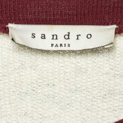 Sandro Grey Cotton Lace Trim Crew Neck Sweatshirt M 