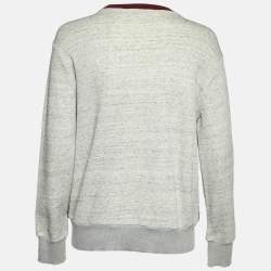 Sandro Grey Cotton Lace Trim Crew Neck Sweatshirt M 