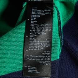 Sandro Blue/Green Smile Intarsia Knit Crewneck Sweater L