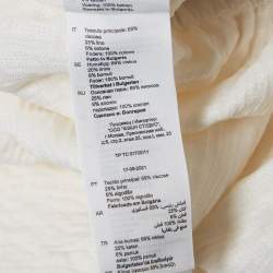 Pre Owned Sandro White Seersucker Long Sleeve Jumpsuit M