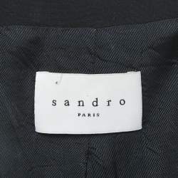 Sandro Black Wool Lace-Up Blazer S